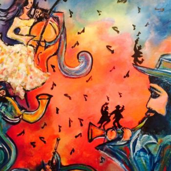 Painting titled "Tout pour la musique" by Florencegm, Original Artwork