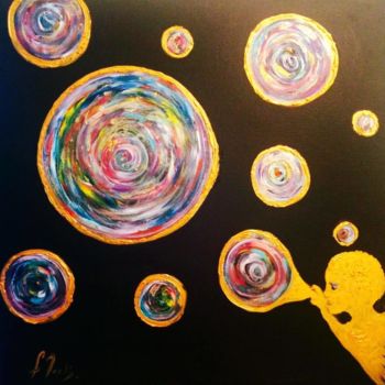 Painting titled "Un monde multicolore" by Florencegm, Original Artwork