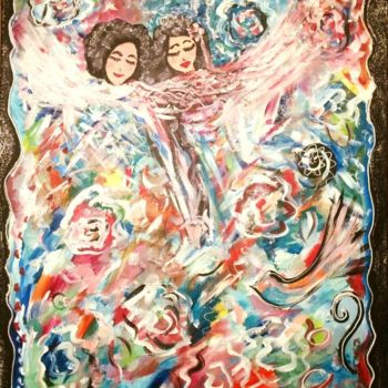 Schilderij getiteld "Angel in paradise" door Florencegm, Origineel Kunstwerk