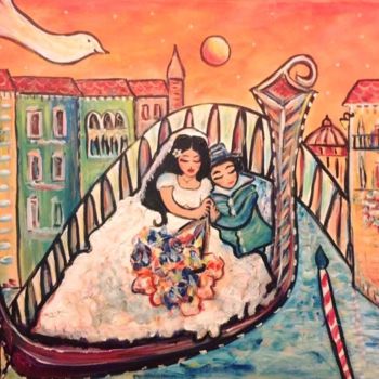 Schilderij getiteld "Un mariage à Venise" door Florencegm, Origineel Kunstwerk
