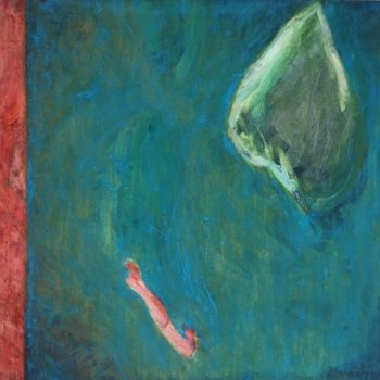 Pintura titulada "Le Coeur à l'envers" por Florence Portzer, Obra de arte original, Oleo