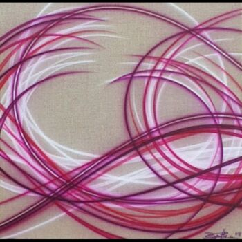 Pittura intitolato "Pink wave" da Florent Boisard, Opera d'arte originale, Aerografo