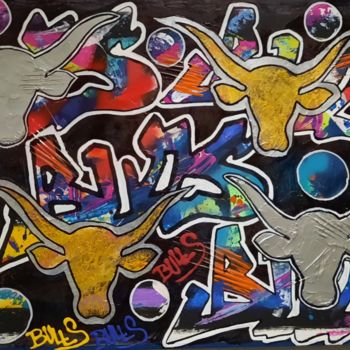 "Bulls" başlıklı Tablo Florent Navarro tarafından, Orijinal sanat, Akrilik