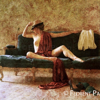 Fotografia intitolato "La Femme au Sofa n°2" da Florent Pacaud, Opera d'arte originale, Fotografia manipolata