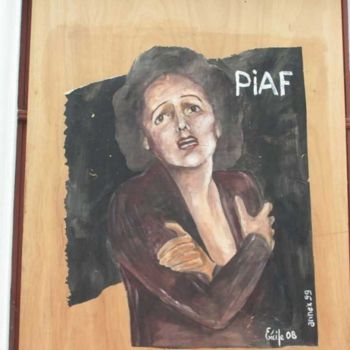 Peinture intitulée "Edith Piaf" par Florent Prudent Cécile Rateau, Œuvre d'art originale