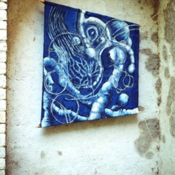 Картина под названием "arcades bleues" - Florent Prudent Cécile Rateau, Подлинное произведение искусства