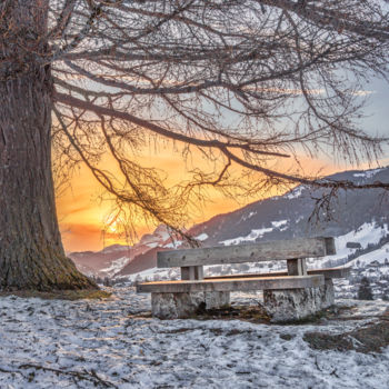 Fotografie mit dem Titel "Megève - Soleil cou…" von Florent Siegenthaler, Original-Kunstwerk, Digitale Fotografie