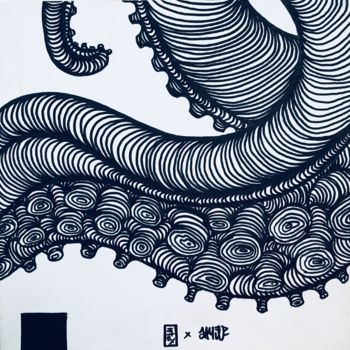 Dessin intitulée "OCTO NINE 2" par Flox Lamil, Œuvre d'art originale, Marqueur