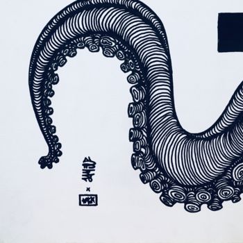 Dessin intitulée "OCTO NINE 3" par Flox Lamil, Œuvre d'art originale, Marqueur