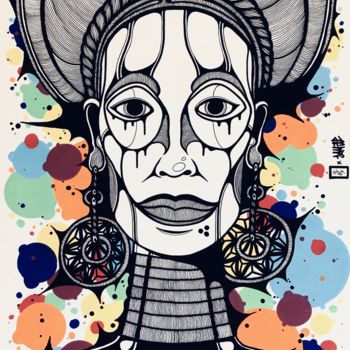 "Face Line color" başlıklı Resim Flox Lamil tarafından, Orijinal sanat, Işaretleyici