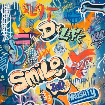 Pintura intitulada "Smile Strit’Wann" por Flox Lamil, Obras de arte originais, Marcador
