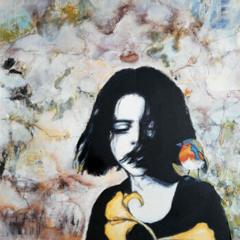 Картина под названием "Listen..." - Florentina-Maria Popescu, Подлинное произведение искусства, Акрил