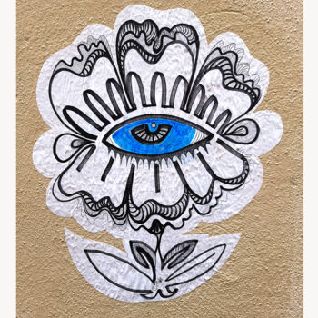 Tekening getiteld "URBAN*FLOWER" door Florette F, Origineel Kunstwerk, Marker