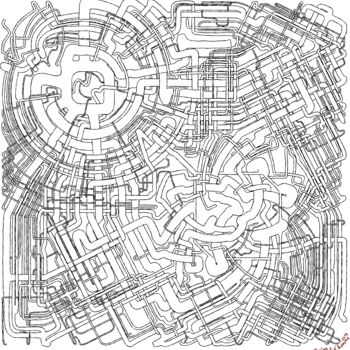 Arte digitale intitolato "labyrinthe 834" da Florian Prud'Homme, Opera d'arte originale, Lavoro digitale 2D