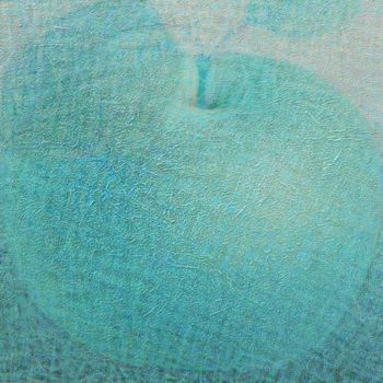 Painting titled "greenish apple" by Floare Muntean, Original Artwork, Oil