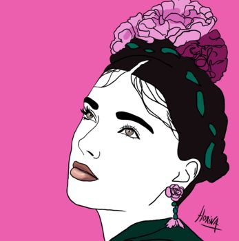 Картина под названием "KATHI KAHLO (AUTRIC…" - Florina Aledo, Подлинное произведение искусства, Акрил Установлен на Деревянн…