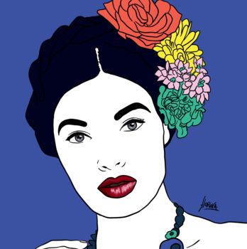 "Olga Kahlo (Tchéqui…" başlıklı Tablo Florina Aledo tarafından, Orijinal sanat, Akrilik Ahşap Sedye çerçevesi üzerine monte…