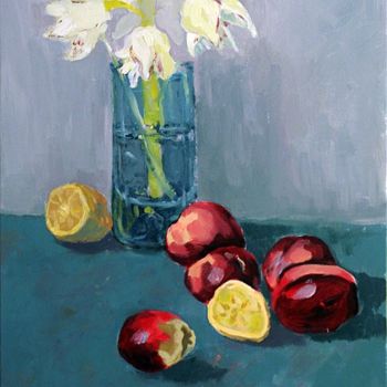 Painting titled "orchids and nectari…" by Florin Pantilimon, Original Artwork