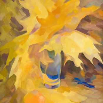 「Кленовые листья」というタイトルの絵画 Olga Florinskaによって, オリジナルのアートワーク, オイル