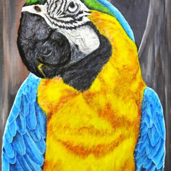 Painting titled "Amazon and the Gold…" by Floris Betrouw, Original Artwork, Acrylic