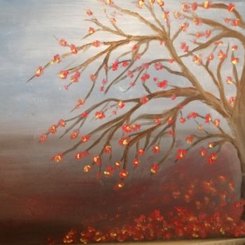 Painting titled "An autumn's day" by Flora De Leo, Original Artwork, Acrylic