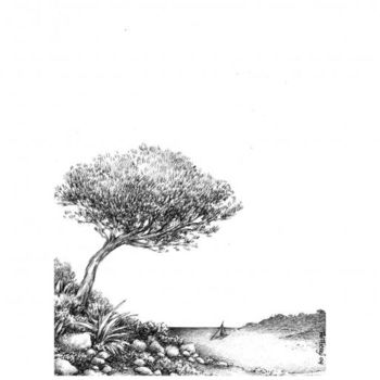 Rysunek zatytułowany „L'arbrisseau” autorstwa Flo Thengi, Oryginalna praca