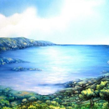 Peinture intitulée "La baie" par Flo Thengi, Œuvre d'art originale