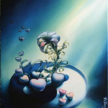 Pintura intitulada "flower" por Flo Thengi, Obras de arte originais