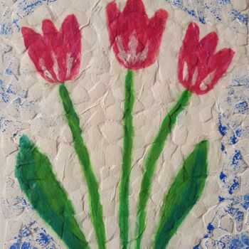 Malerei mit dem Titel "18Egg shell Mosaic" von Flower Planet, Original-Kunstwerk, Acryl