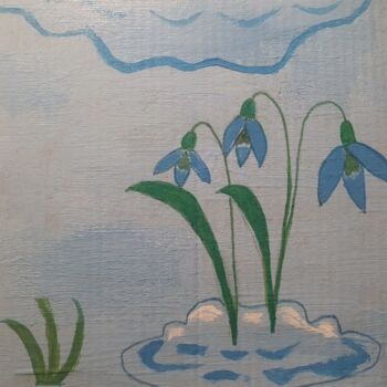 Painting titled "Snowflowers" by Flower Planet, Original Artwork, Acrylic