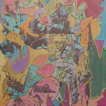 Pittura intitolato "SPRING GARDEN" da Judi Russell, Opera d'arte originale, Olio