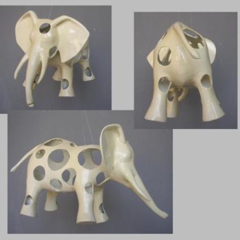 Sculpture intitulée "elephant bulle I" par Sculi / Fluxli, Œuvre d'art originale, Plastique
