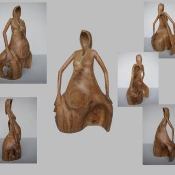 Sculpture titled "Creation n°3" by Sculi / Fluxli, Original Artwork, Wood