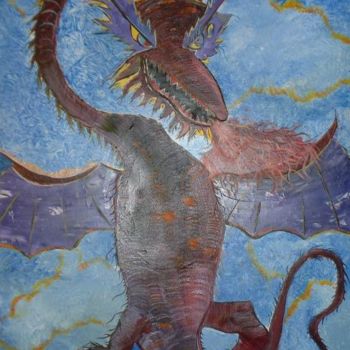 Peinture intitulée "DRAGON" par Flying Color, Œuvre d'art originale