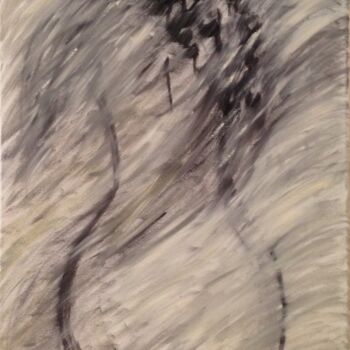 Peinture intitulée "Nue dans la tempête" par Florence Flynsh, Œuvre d'art originale, Huile