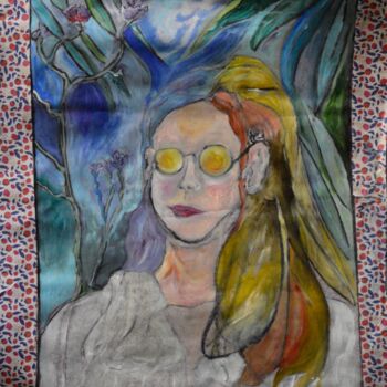 Painting titled "Femme aux lunettes" by Florence Maindrault, Original Artwork, Oil