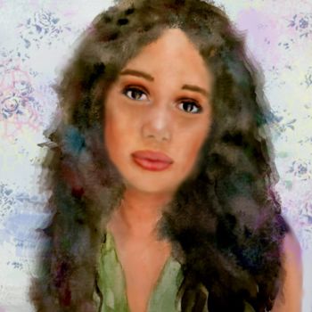 Digital Arts titled "Laura Harrier" by Fm Looby, Original Artwork, Digital Painting