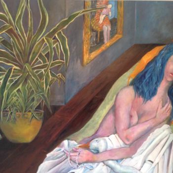 Peinture intitulée "Dans le miroir" par Franck Tirel, Œuvre d'art originale, Huile