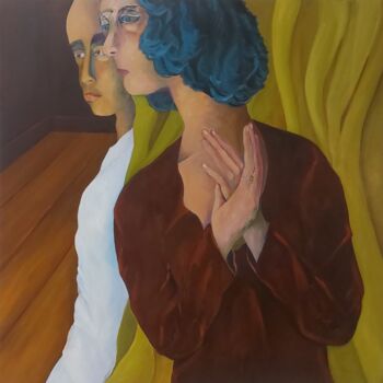 Painting titled "Mme Gnole" by Franck Tirel, Original Artwork, Oil