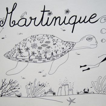 Drawing titled "tortue martinique" by Joséfa, Original Artwork