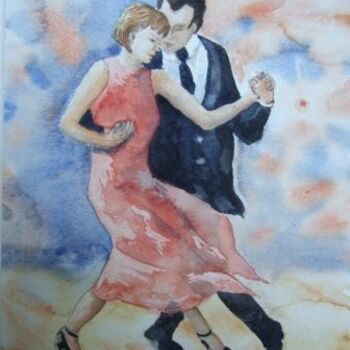 Peinture intitulée "Danseurs de tango -…" par Françoise Foglia-Viquerat, Œuvre d'art originale