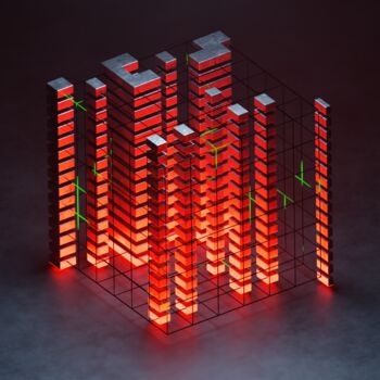 Arts numériques intitulée "SciFi Structure" par Fokda, Œuvre d'art originale, Modélisation 3D