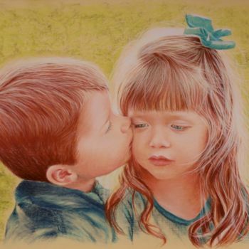 Drawing titled "Consolation" by Fam, Original Artwork, Pastel