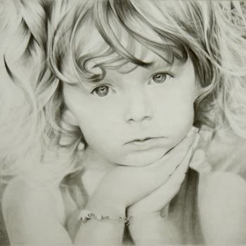 Dessin intitulée ""Tristesse"" par Fam, Œuvre d'art originale, Graphite