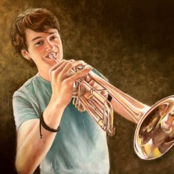""Trompette joyeuse"" başlıklı Resim Fam tarafından, Orijinal sanat, Pastel