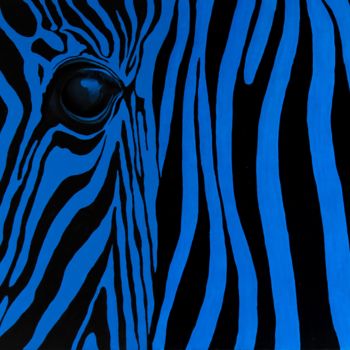Peinture intitulée "1-zebra-africa-e131…" par Régine Folligné, Œuvre d'art originale, Huile