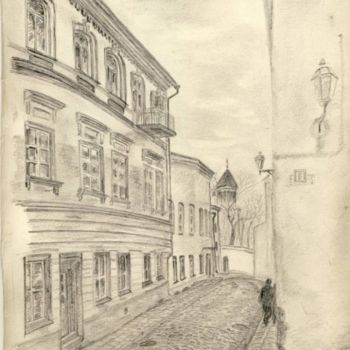 Drawing titled "Спасский переулок" by Vladimip Koltsov, Original Artwork