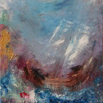 Painting titled "A tempestade" by Paulo Fontes, Original Artwork, Acrylic