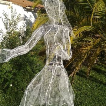 Sculpture titled "La mariée" by Forcadolmu, Original Artwork, Wire