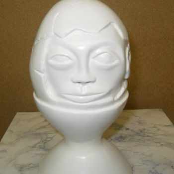 Sculpture titled "Origine de l'homme" by Forcadolmu, Original Artwork, Plaster